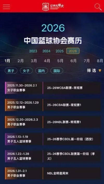 男篮赛程表2026，备战与期待，中国男篮的挑战与机遇